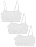 Fruit of The Loom Womens Spaghetti Strap Cotton Pull Over 3 Pack Sports Bra, White/White/White, 42