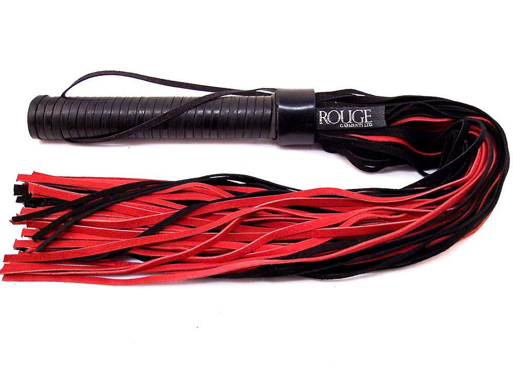 Rouge Suede Flogger/Leather Handle Bk/Rd
