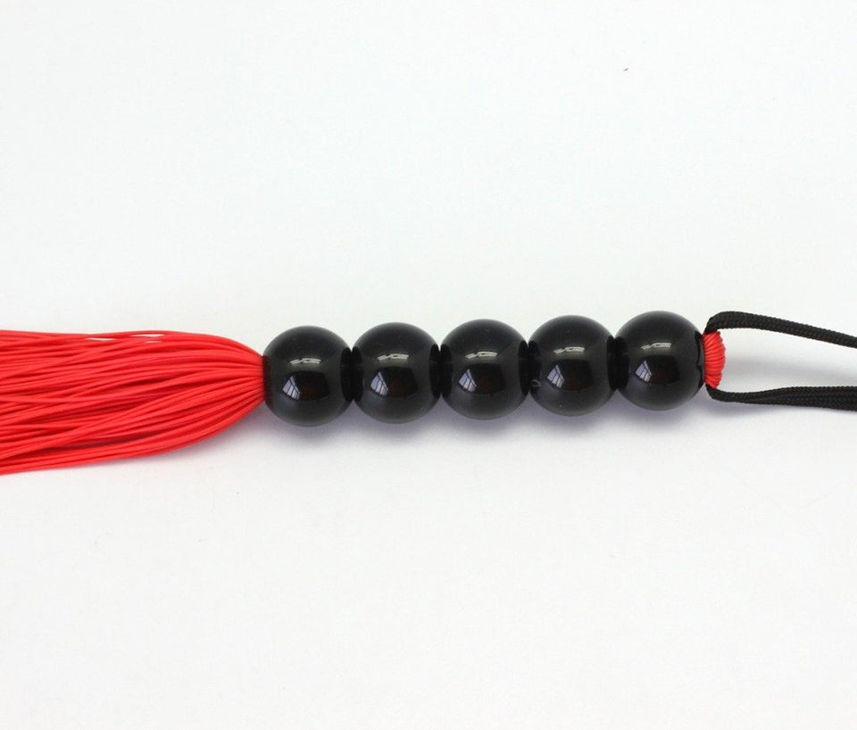Rubber Sex Flogger Whip - SMspade Beginners Super Soft 15 Inch Flogger Whip for Sex Adult (Red)