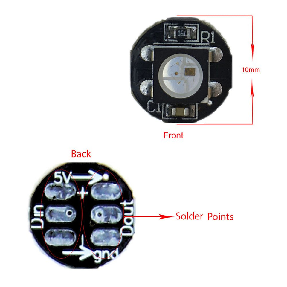 Alitove 100Pcs Ws2812B Addressable 5050 Smart Rgb Led Pixel Light On Black Heat Sink Pcb Board 5V Dc Compatible With Raspberry P