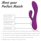 Sweet Vibrations, The Perfect Match | Flexible Rabbit Vibrator, Sex Toy for Women & Couples, G Spot, and Clitoral Stimulator Vib
