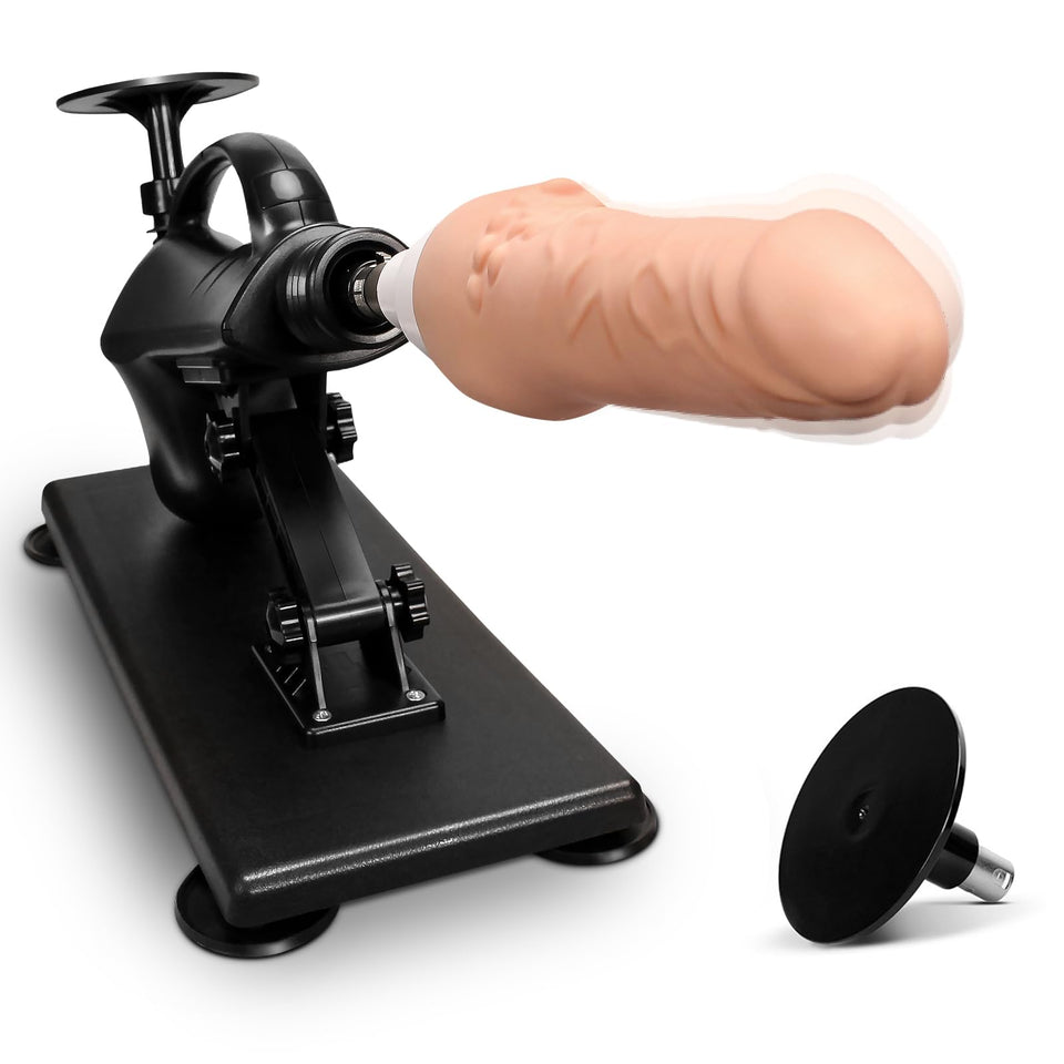 Amausen Heating & Vibrating Dildo Sex Machine with Suction Cup, Automatic Thrusting Device for G Spot & Anal Toys, Adult Sex Toy