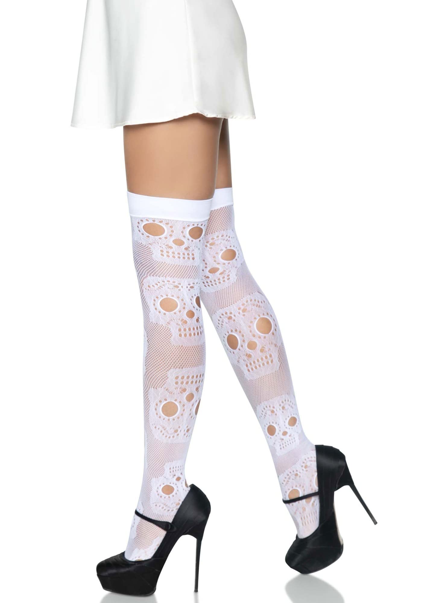 Sugar Skull Net Thigh Highs.