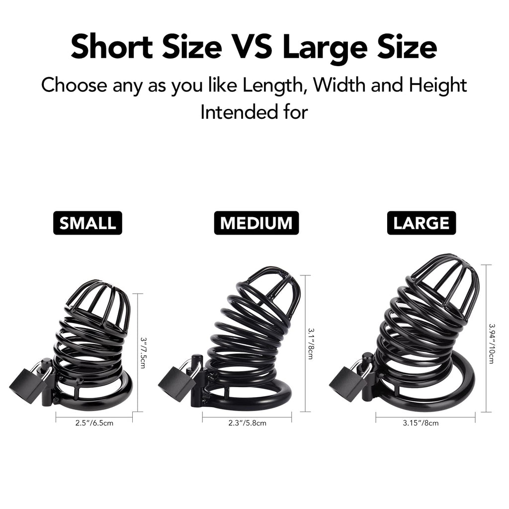 Male Cock Cage Chastity Device - UTIMI Iron Chastity Cock Cage Device with 3 Active Sizes Rings Adult Sex Toy for Men Penis Exer