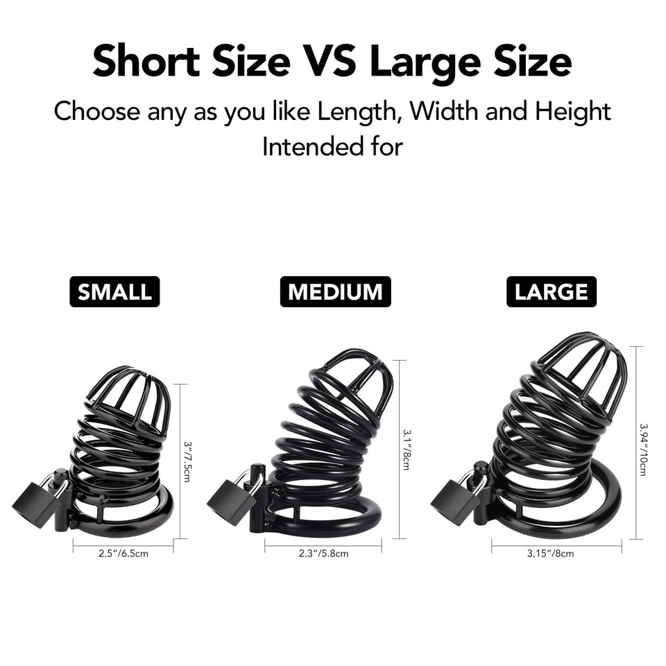 Male Cock Cage Chastity Device - UTIMI Iron Chastity Cock Cage Device with 3 Active Sizes Rings Adult Sex Toy for Men Penis Exer
