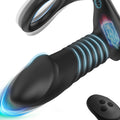 Thrusting Anal Sex Toy Vibrator with Thick Penis Ring, 3 * 10 Vibrating&Telescopic Prostate Massager Anal Vibrators, TIVINO Sili
