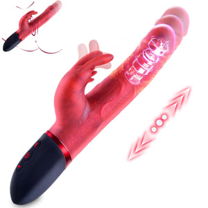 Rabbit Thrusting Vibrator Sex Toys for Women Couples - G Spot Vibrator Clitoral Stimulator Realistic Dildo - One Click Burst Sex