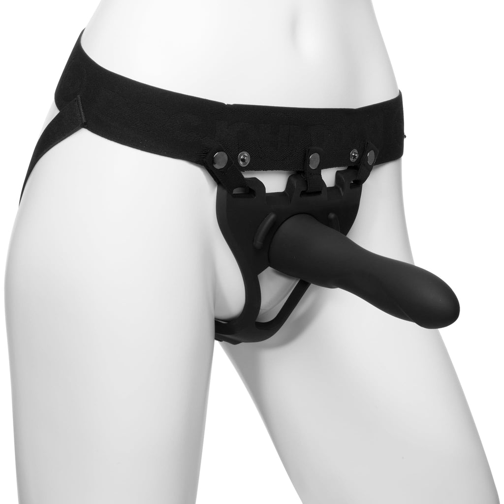 Body Ext Hollow Lrg Strap-On 2pc Set Blk