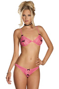 2 PC Peekaboo Bra/Crotchles Thn S/M