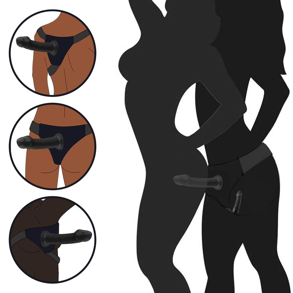 Strap On Dildo Wearable Kit - Sex Harness with 2 Removeable Dildo Realistic Penis for Female Masturbation SM Adult Sex Toys for