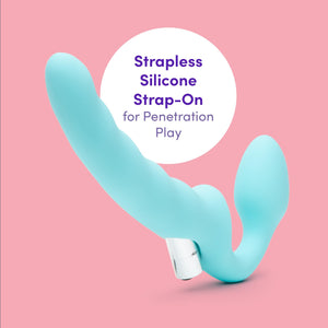 Lovehoney Strapless Strap On Vibrating Dildo - Flexible 7 Inch Dildo for Women - Curved Rippled Shaft for G-Spot Stimulation - R