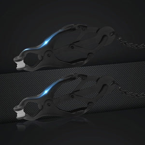 Nipple Clamps with Chain Necklace Non Piercing BDSM Bondage Restrain Leather Collar Nipple Clamps Sex Pleasure Women Adjustable