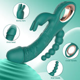 SN79Pro 3 in 1 Thrusting Dildo Rabbit Vibrators - Adult Sex Toys with 10 Vibrating & 5 Thrusting Modes for Women, Anal Bead Desi