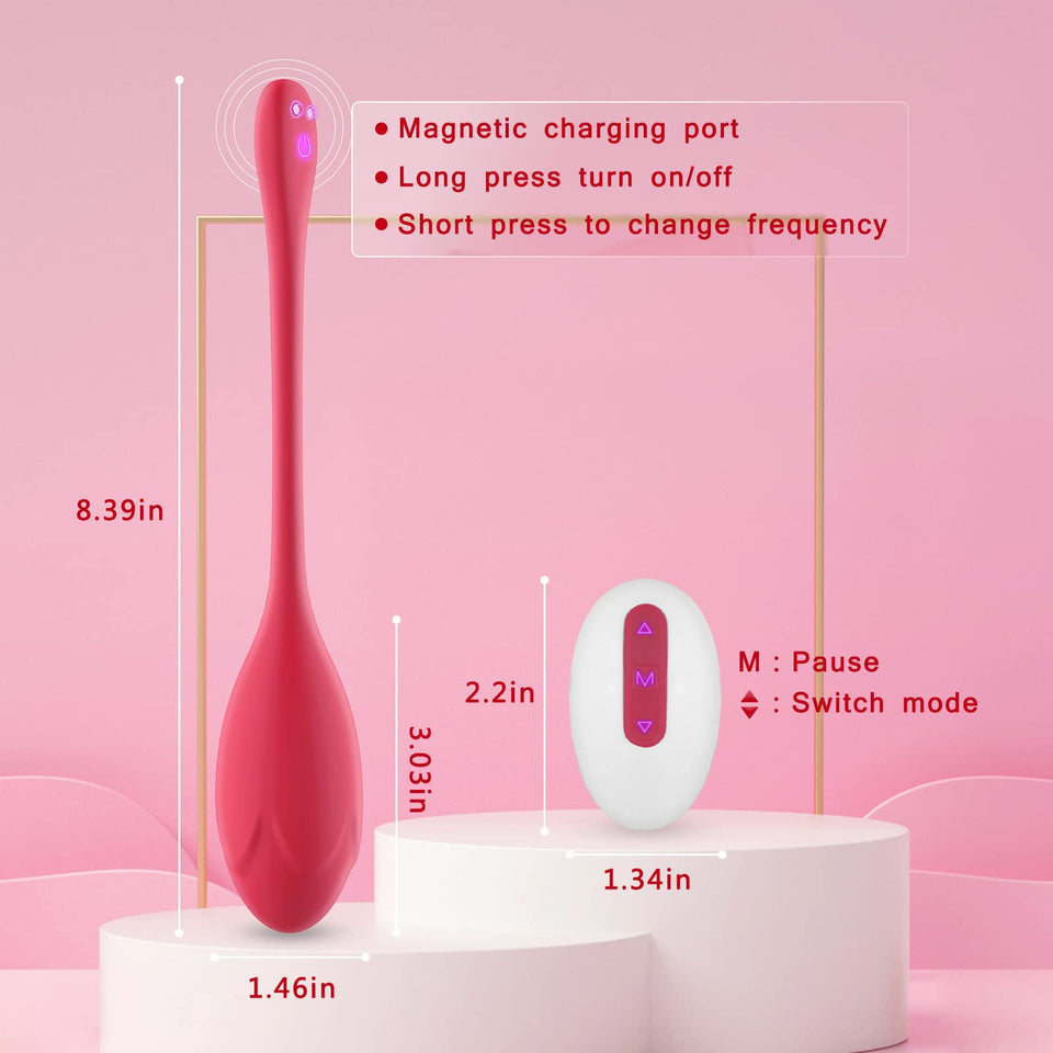 Bullet Dildo Vibrator Rose Sex Toy, Vibrators with Video App Remote Control, 9 Music Modes, Silicone Waterproof Magnetic Chargin