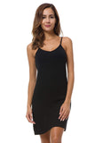 EaseWay Womens Basic Adjustable Spaghetti Strap Cami Under Mini Slip Dress Black