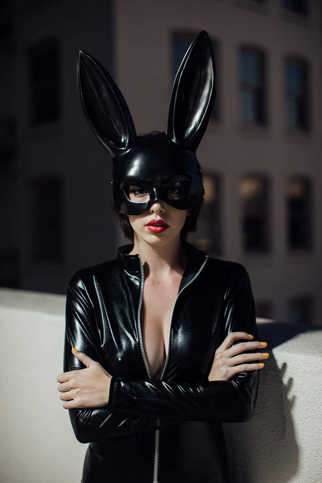 Bondage Bunny Mask O/S Black