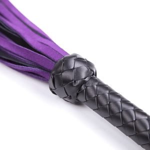 Premium Purple Leather Flogger for Couples - Deluxe BDSM Whip for Sensual Play, Erotic Exploration & Fetish Adventures - Adjusta