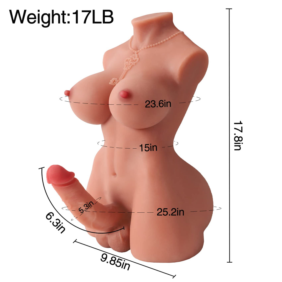 Shemale Sex Doll Torso Sex Toys with Reslistic Dildo Soft Breast Transsexual Adult Toys Male Masturbators Unisex Anal Sex Stroke