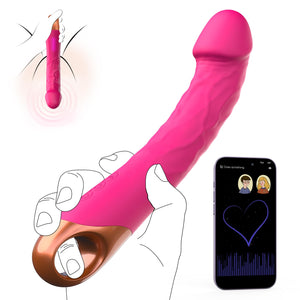 8.6 Inch Realistic Dildo Vibrator for Women,10 Powerful Vibration Modes for Clitoral and G-spot Stimulation, Waterproof Rose Adu