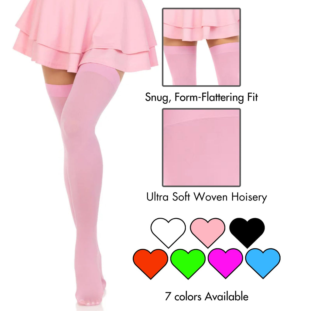 Leg Avenue Nylon Over The Knee, O/S, PINK