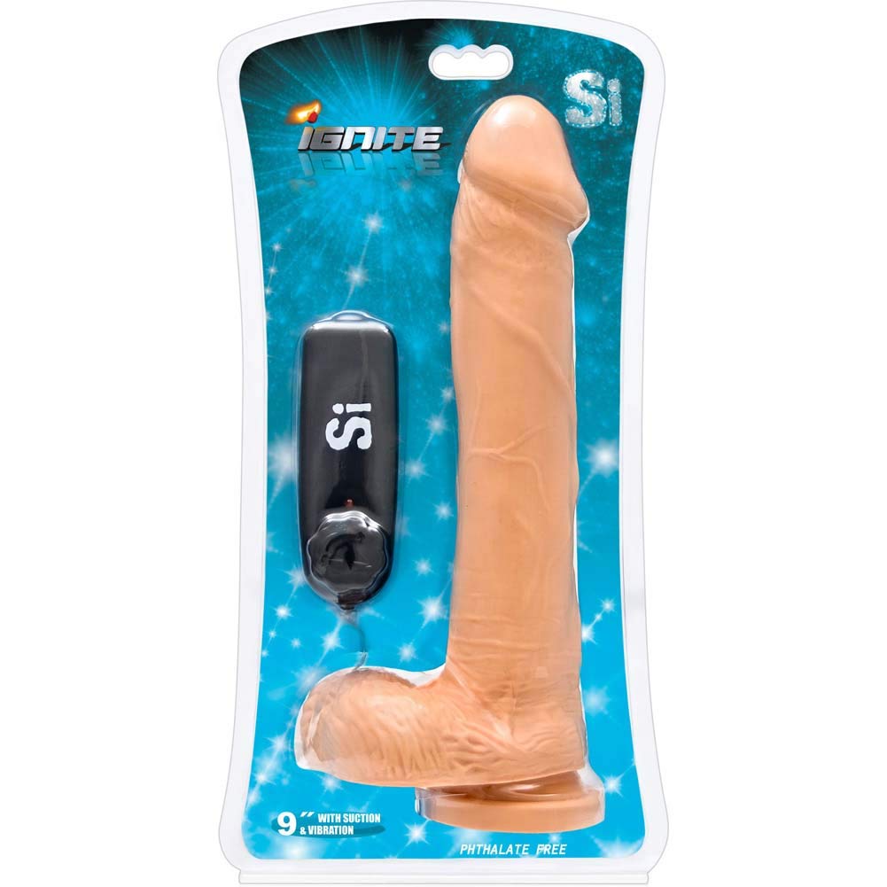 Si Novelties Cock With Balls Egg And Suction Black 9 Inch 19.36 Ounce