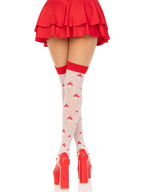 Spandex sheer polka dot mushroom thigh highs.