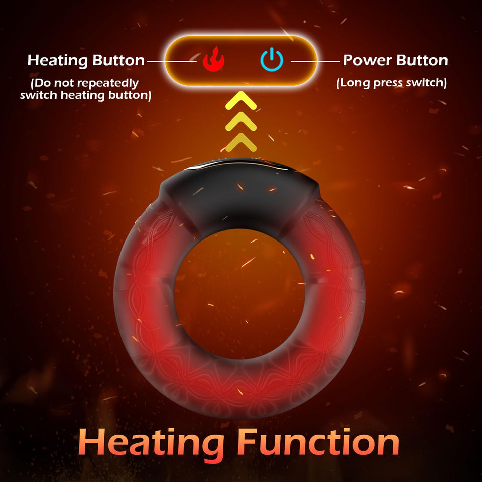 Luxonia Vibrating Cock Ring, 9 Vibrations with Heating Penis Ring Vibrator Sex Toys for Men, Adult Toys Vibrating Penis Ring Mal