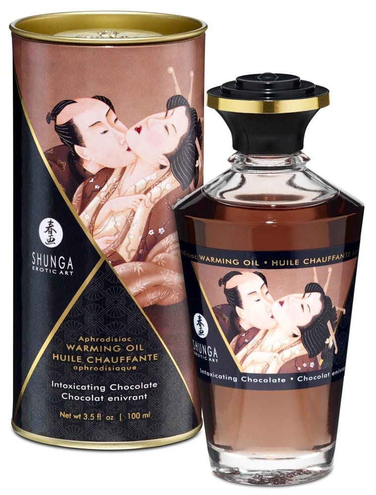 Shunga Warming Massage Oil, Chocolate, 3.5 Fluid Ounce