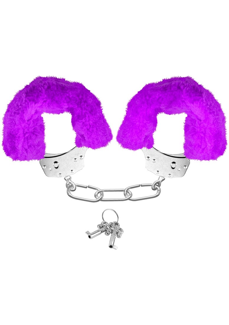 Pipedream Neon Luv Touch Furry Cuffs, Purple