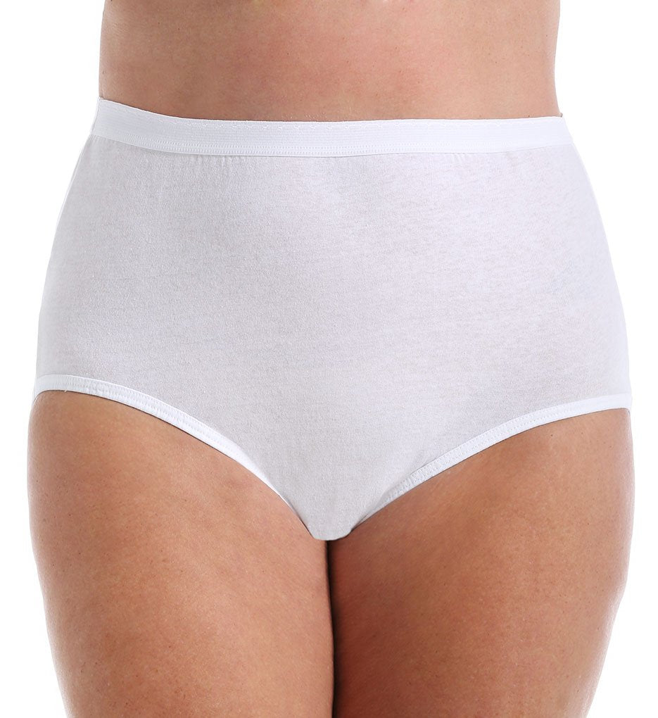 Fruit of the Loom Womens Fit for Me Plus Size Cotton Brief Panties - 3 Pack 3DBRWHP, White, 9