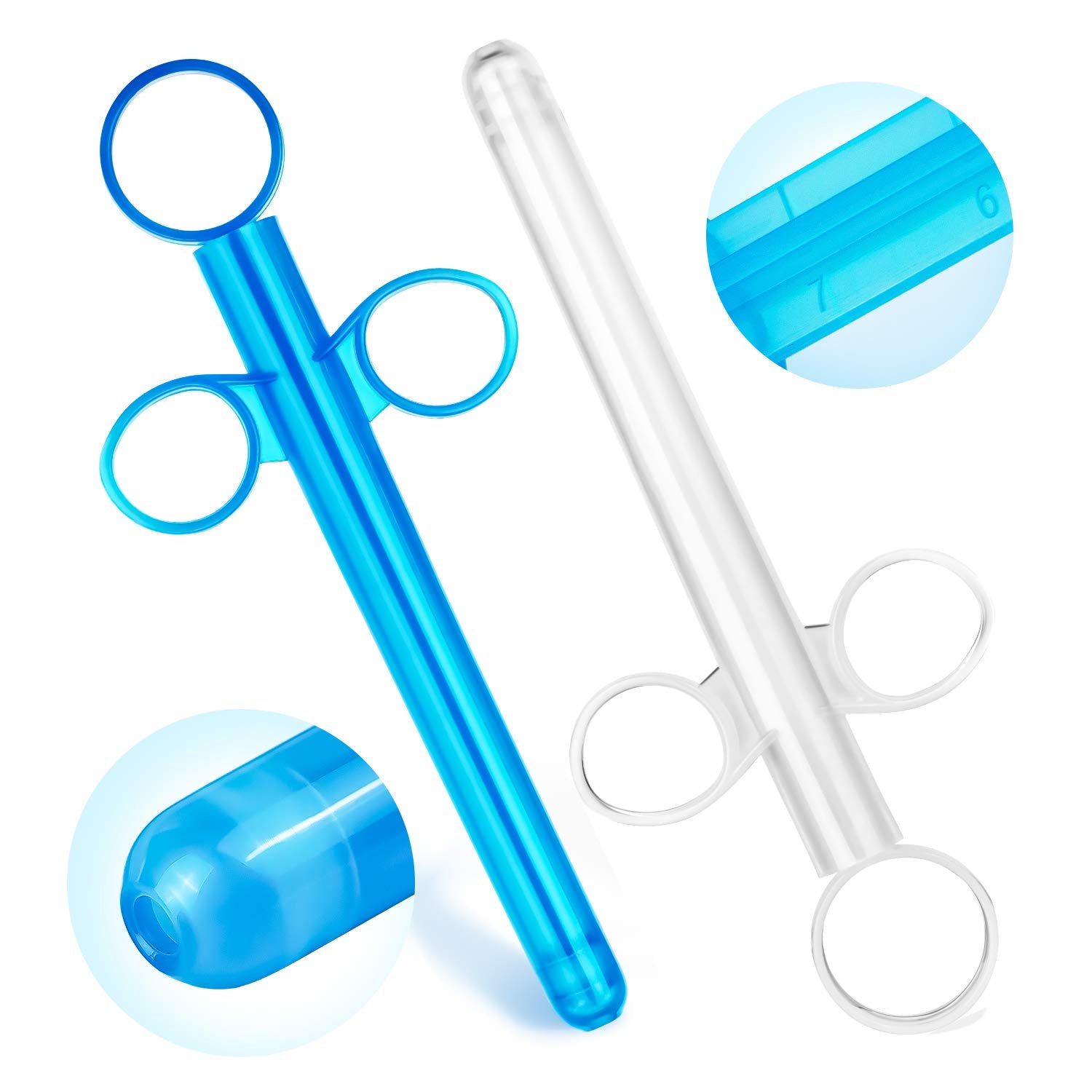 Lube Applicator Syringe With Precise Scales, 6.5??Personal Lubricant Shooter With Air-Proof Silicone Cap, Reusable Durable Applied For Men, Women & Couples