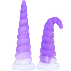 Silicone Anal Stretcher Butt Plug, Soft Trainer Dildo with Curved Texture & Strong Suction Cup for Hands-Free Play, Adult Sex To