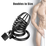 Male Cock Cage Chastity Device - UTIMI Large Chastity Cage with 4 Active Rings Adult Sex Toy for Men Penis Exercise | Key and Lo