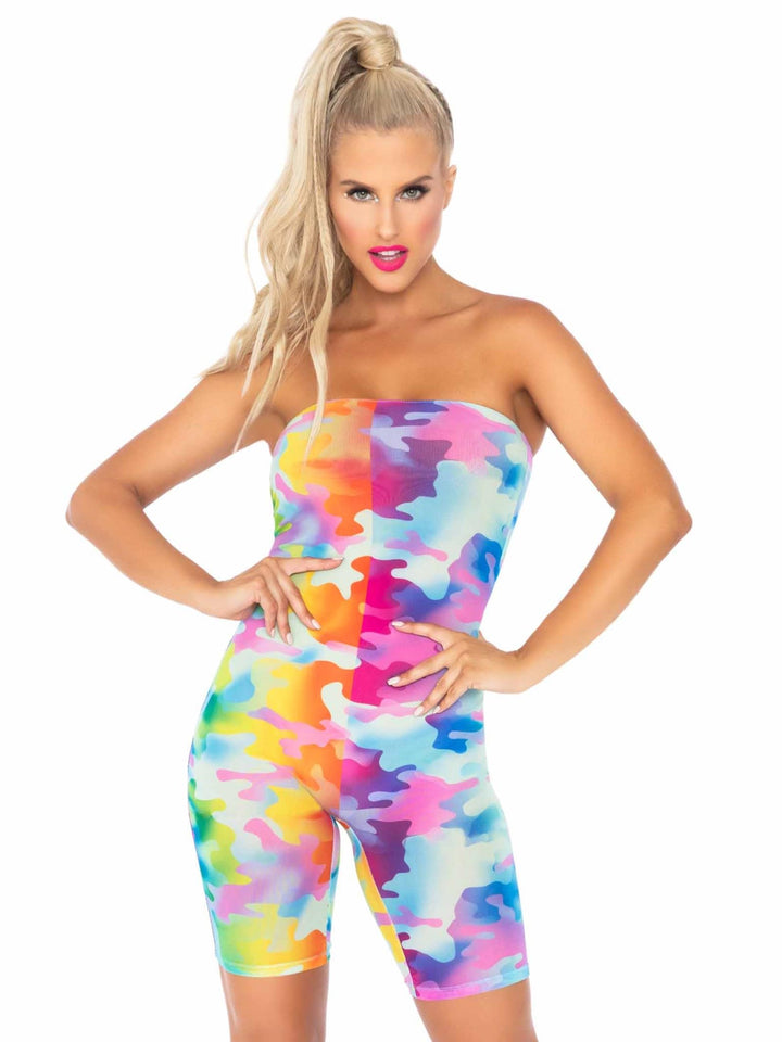Rainbow Camo Mesh Strapless Ro - Med/Lge / Multicolor