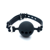 RYOZOCH Silicone Breathable Ball Gag for Adult Bondage Restraints Sex Play (Black, 1.7in Ball)