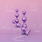 YOOMAI 3 Pcs Metal Anal Butt Plugs Adult Sex Toys,Alloy Butt Beads with Heart Shaped Base, Jewelry Design Anal Beads for Men Wom