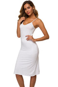 LB LIFEBEST Womens Full Slips Cami Long Spaghetti Strap Under Dress White