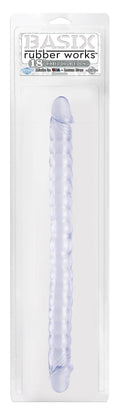 Basix 18-Inch Ribbed Double Dong, Clear