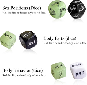 6 PCS Sex Gaming Dice for Adults Couples Sex Play Fun Kinky Games for Couples Foreplay Positions Options Sets Bedroom Toy Role P