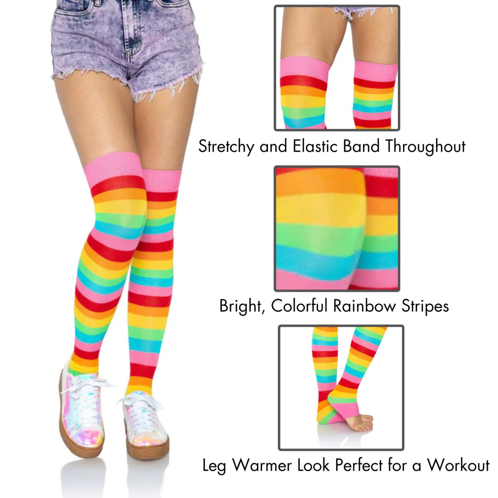 Rainbow Leg Warmers O/S Multic