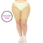 Industrial Net Biker Shorts. - O/S / Neon Yello