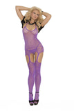 Sexy Halter Neck Suspender Bodystocking (One Size Fits Most, Purple)