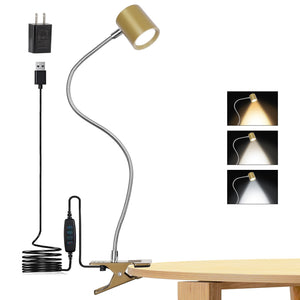 Reading Light, 3 Modes & 10 Brightness Clip On Light, Desk Lamp, Eye Caring Reading Lights For Books In Bed, 360?Gooseneck Clamp