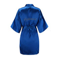 EPLAZA Womens One Size Silver Rhinestones Bride Bridesmaid Short Satin Robes Wedding Party Getting Ready (Sapphire, Bridesmaid)