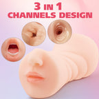 VOILTY 3 in 1 Male Masturbator, Realistic Sex Doll Male Masturbation Cup with 3D Textured Interior, Strong Suction Vagina Oral A
