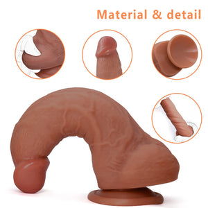 Sex Toy for Women 7 Inch Realistic Silicone Dildo,Body-Safe Material Strong Suction Cup Ultra Soft Lifelike Thick Anal Dildo for