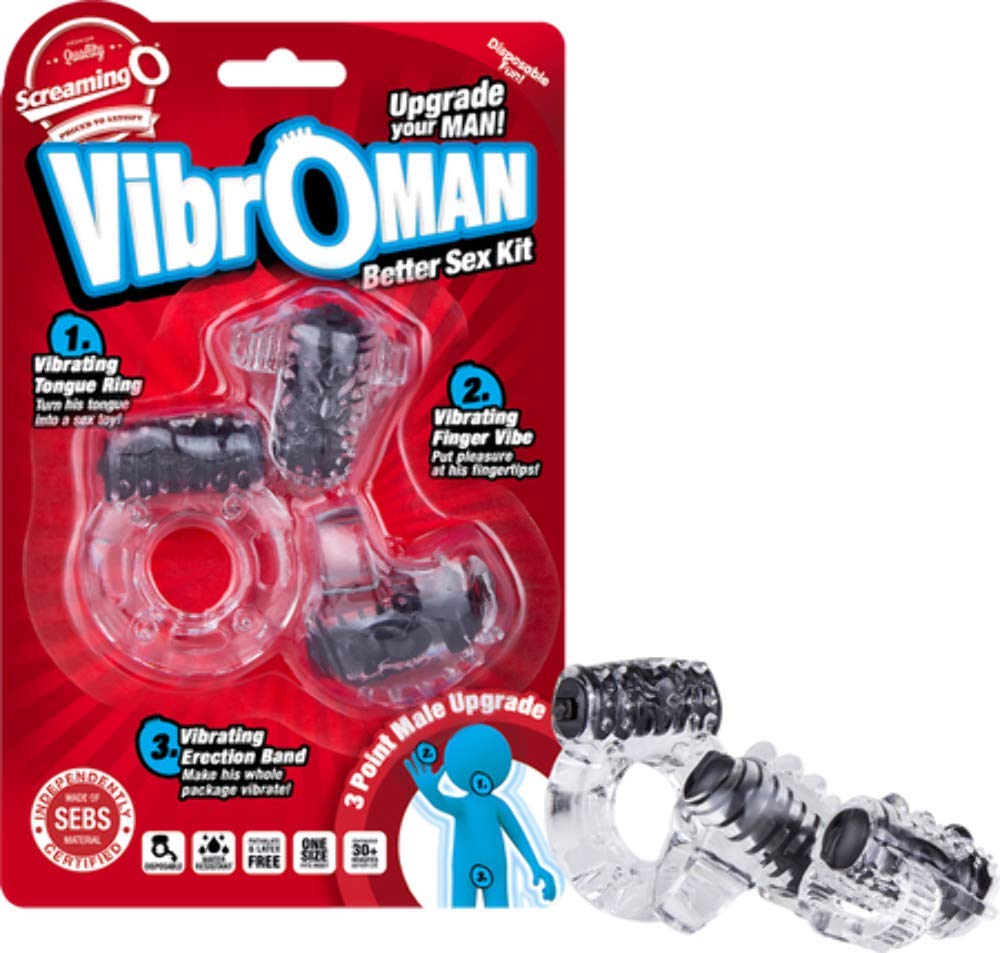 SCREAMING O Vibroman Cock Ring, Black
