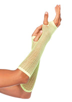Triangle Net Fingerless Gloves O/S Neon Green