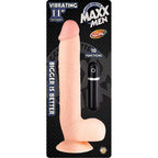 Nasstoys Maxx Men Vibrating Straight Flesh Dildo, 11 Inch