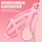 Male Chastity Cage, Lightweight Chastity Device with 5 Sizes Rings and Invisible Lock for Man Penis Exercise Bondage Gear & Acce